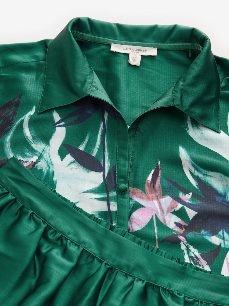 Laura Ashley Green Alderwick Satin Pyjamas Set - Image 5 of 5