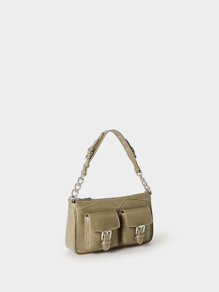 Neutralna boja - Osprey London The Cali Leather Shoulder Bag - Slika 2 od 6