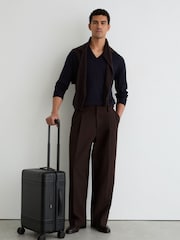 Reiss Navy Earlsfield Merino Wool V-Neck Jumper - Image 3 of 6