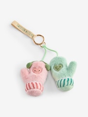 Pink/Green Mitten Gloves Cute Keyring Charm Bag - Image 4 of 4