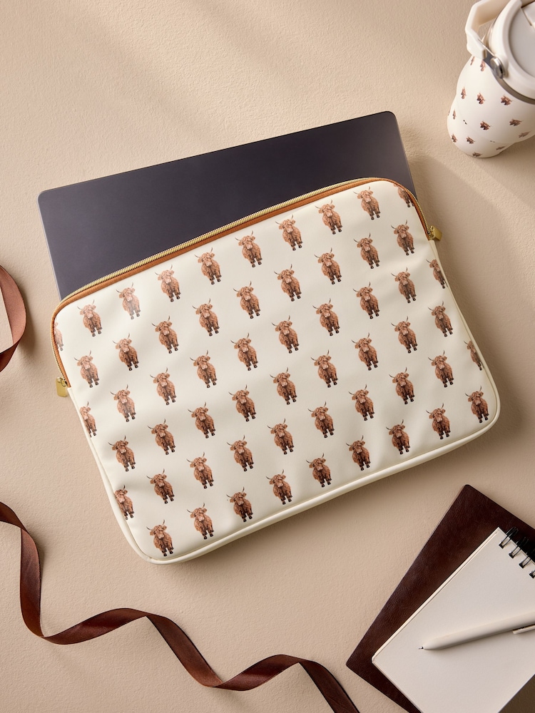 Cream Hamish the Highland Cow Laptop Sleeve - Image 1 of 4
