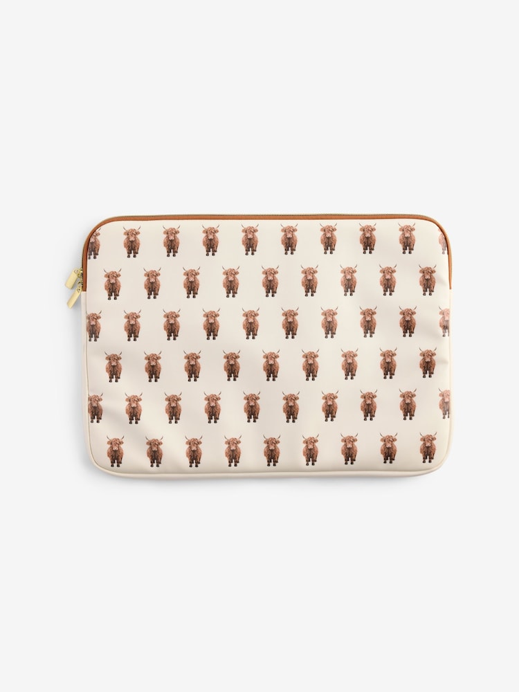 Cream Hamish the Highland Cow Laptop Sleeve - Image 4 of 4