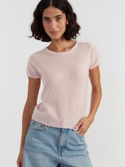 Chinti & Parker Pink Chinti & Parker Air Pure Cashmere T-Shirt - Image 1 of 3