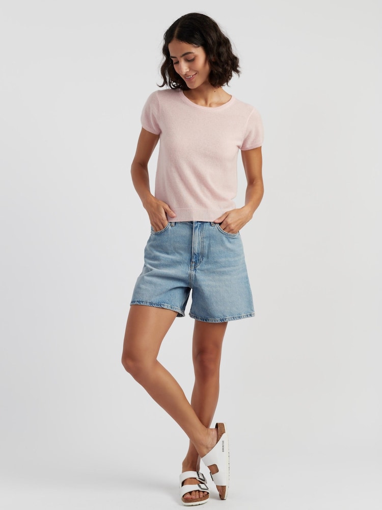 Chinti & Parker Pink Chinti & Parker Air Pure Cashmere T-Shirt - Image 3 of 3