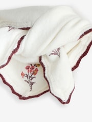 Кремовый - Вязаный шарф с треугольными чашечками и вышивкой Laura Ashley - Изображение 4 5