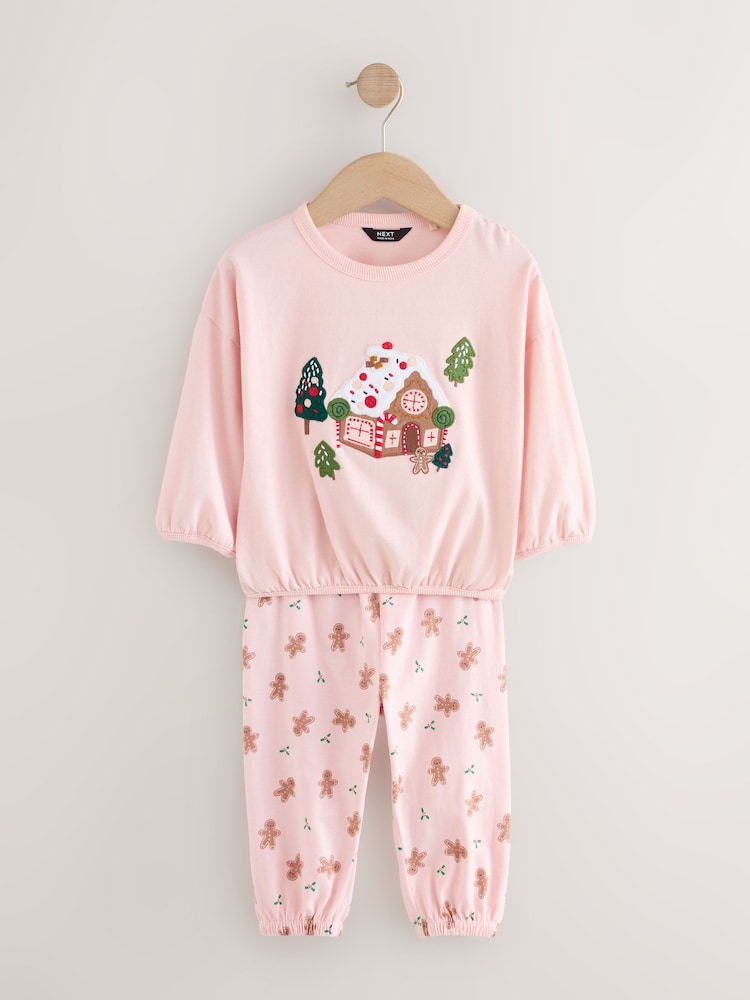 Pink Joggers Christmas Pyjama (9mths-12yrs) - Image 1 of 5 Pink Joggers Christmas Pyjama (9mths-12yrs) - Image 1 of 5