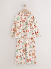 Red/Ecru Woven Button Through Christmas Pyjamas (9mths-10yrs) - Image 1 of 8