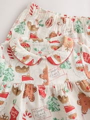 Red/Ecru Woven Button Through Christmas Pyjamas (9mths-10yrs) - Image 3 of 8