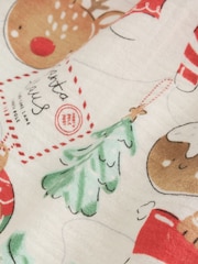 Red/Ecru Woven Button Through Christmas Pyjamas (9mths-10yrs) - Image 4 of 8