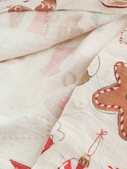 Red/Ecru Woven Button Through Christmas Pyjamas (9mths-10yrs) - Image 6 of 8