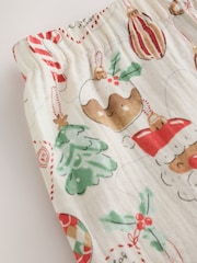 Red/Ecru Woven Button Through Christmas Pyjamas (9mths-10yrs) - Image 7 of 8