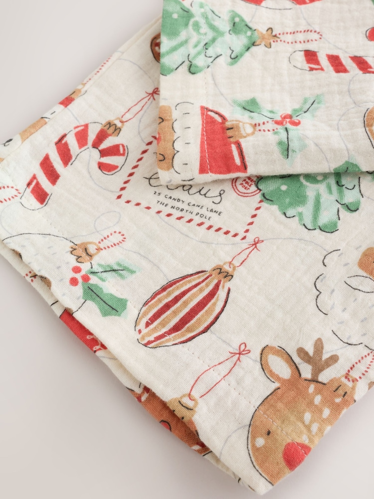 Red/Ecru Woven Button Through Christmas Pyjamas (9mths-10yrs) - Image 8 of 8