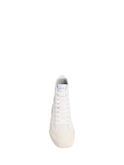 Calvin Klein White Cotton Canvas High Top Logo Women Trainers - Image 3 of 4