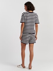 Chinti & Parker Blue Cotton Cherry Crochet T-Shirt - Image 2 of 5