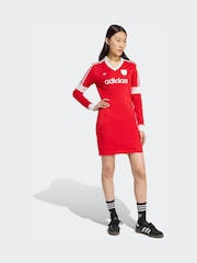 adidas Originals Red Graphic Football Jersey Dress - Image 3 of 6