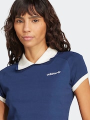 adidas Originals Blue Polo Shirt - Image 4 of 6