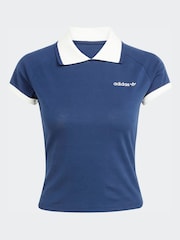 adidas Originals Blue Polo Shirt - Image 6 of 6