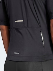 adidas Black Tempo 3-Stripes Cycling Jersey T-Shirt - Image 6 of 7