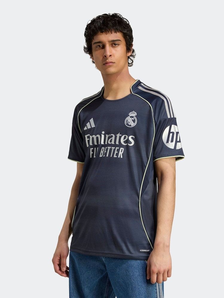 adidas Blue Real Madrid Away Jersey - Image 1 of 7 adidas Blue Real Madrid Away Jersey - Image 1 of 7