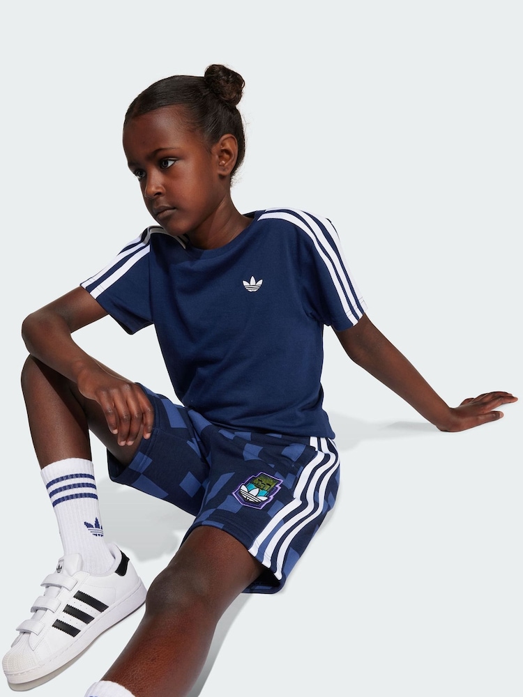 adidas Originals Blue adidas Originals X Minecraft Short T-Shirt Set - Image 1 of 4