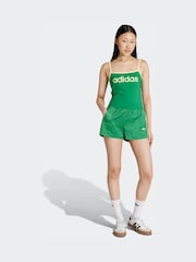 adidas Originals Green Pin-stripe Satin Shorts - Image 3 of 6