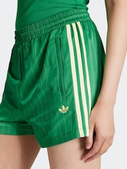 adidas Originals Green Pin-stripe Satin Shorts - Image 4 of 6