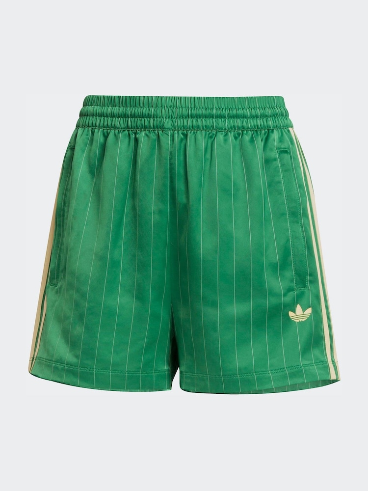 adidas Originals Green Pin-stripe Satin Shorts - Image 6 of 6
