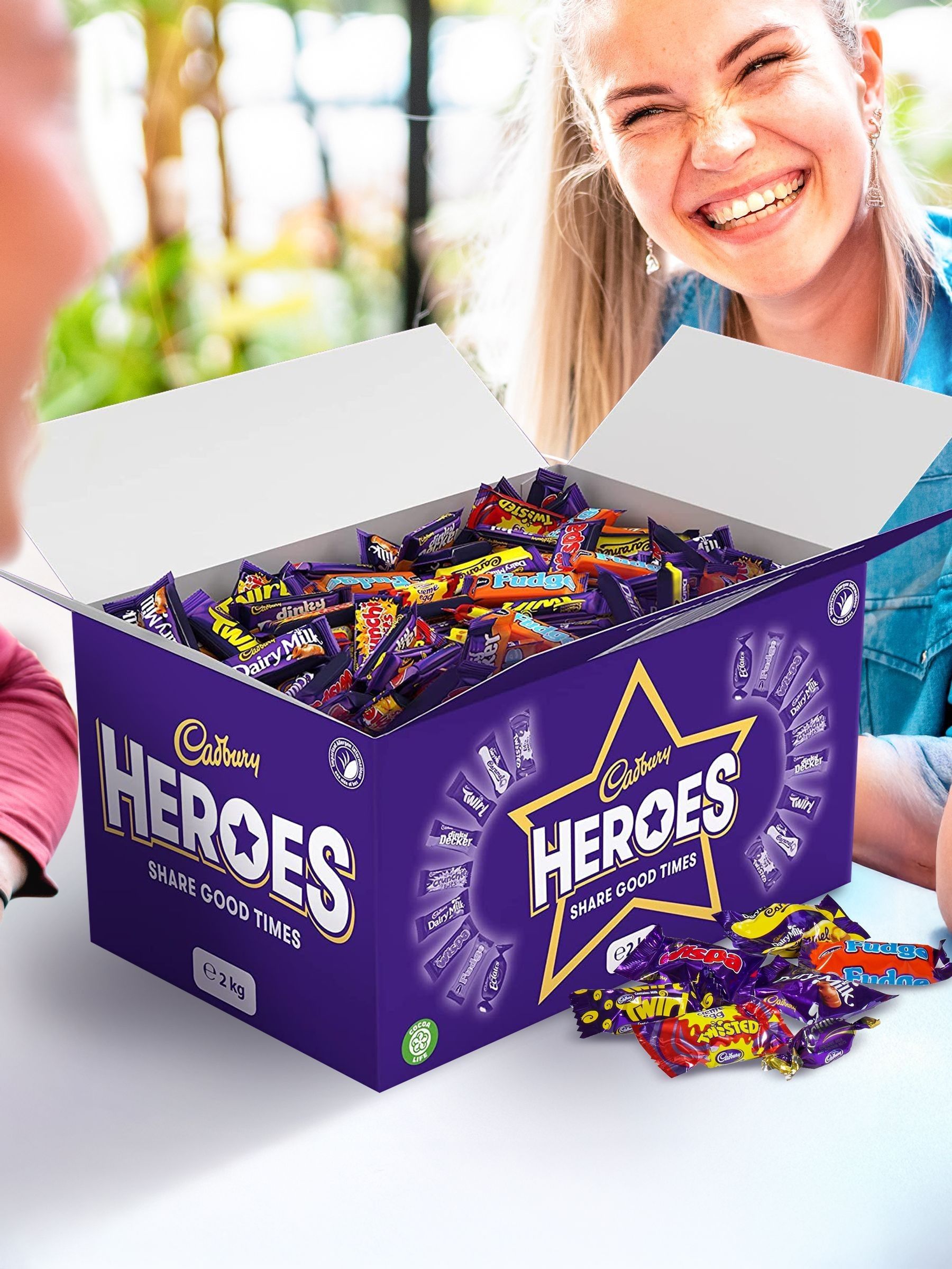 Cadbury Heroes Chocolate Bulk Share Box, Assorted Mini-Size Milk Chocolate Bars, Perfect for Gifting and Sharing, 2 kg (Pack of 1). View media content in full screen