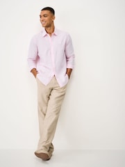 قميص من مزيج كتّان بكُم طويل من Crew Clothing - صورة 3 من 5