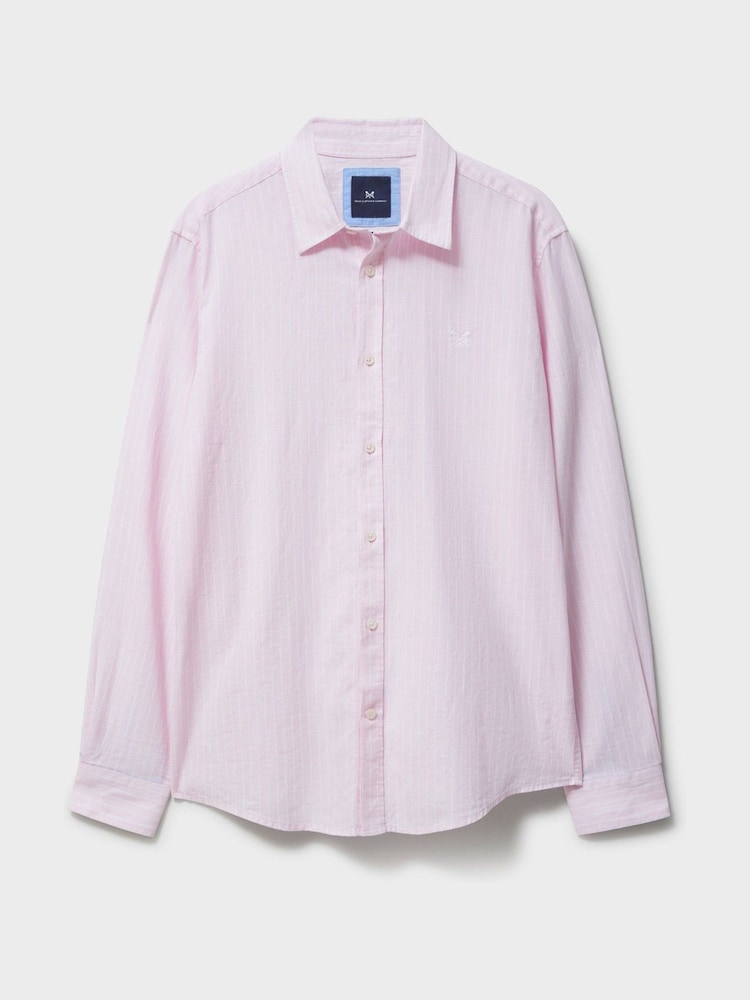 قميص من مزيج كتّان بكُم طويل من Crew Clothing - صورة 5 من 5