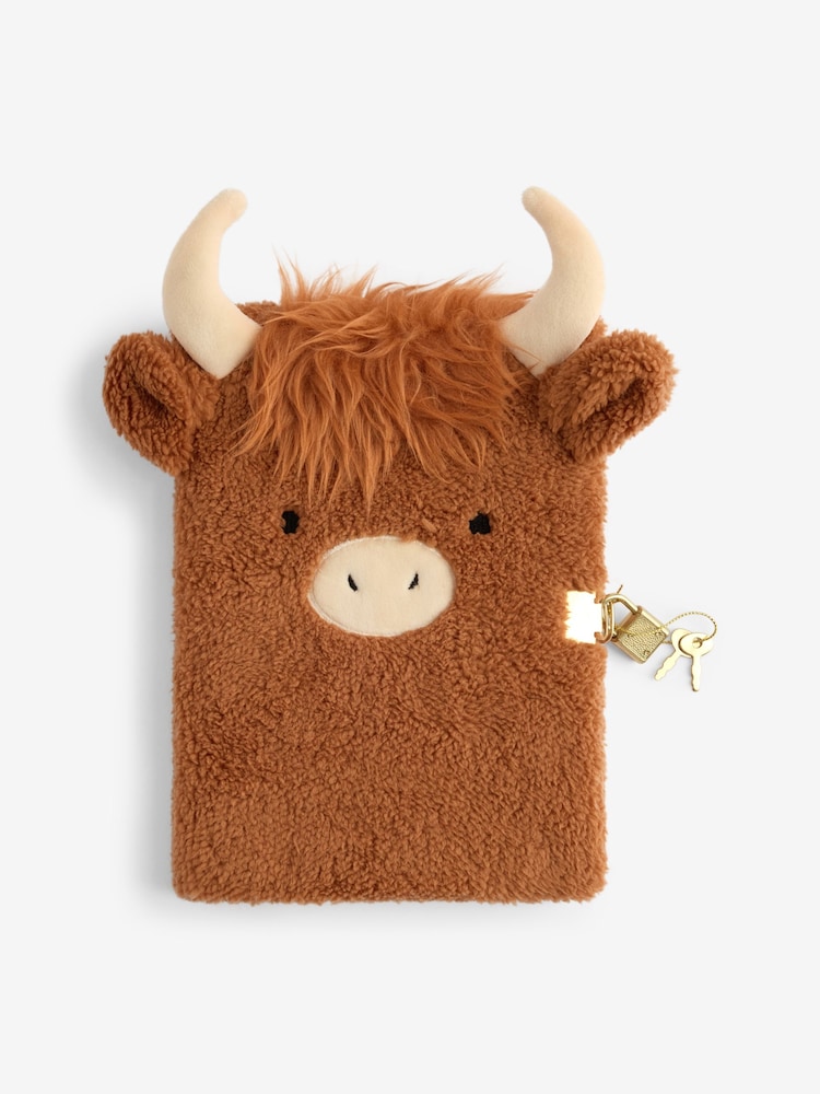 Brown Hamish the Highland Cow A5 Lockable Notebook - Image 1 of 1