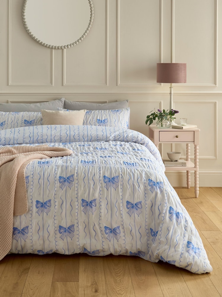 Copenhagen Home Blue Pretty Bows Duvet Cover Set - Image 1 of 3