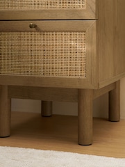 MADE.COM Oak Effect Pavia Rattan 3 Drawer Bedside Table - Image 3 of 6