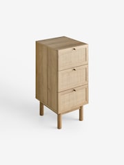 MADE.COM Oak Effect Pavia Rattan 3 Drawer Bedside Table - Image 4 of 6