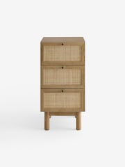 MADE.COM Oak Effect Pavia Rattan 3 Drawer Bedside Table - Image 5 of 6