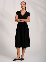 Jolie Moi Black Cap Sleeve Printed Jersey Midaxi Dress - Image 4 of 6