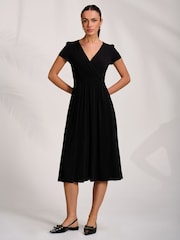 Jolie Moi Black Cap Sleeve Printed Jersey Midaxi Dress - Image 6 of 6