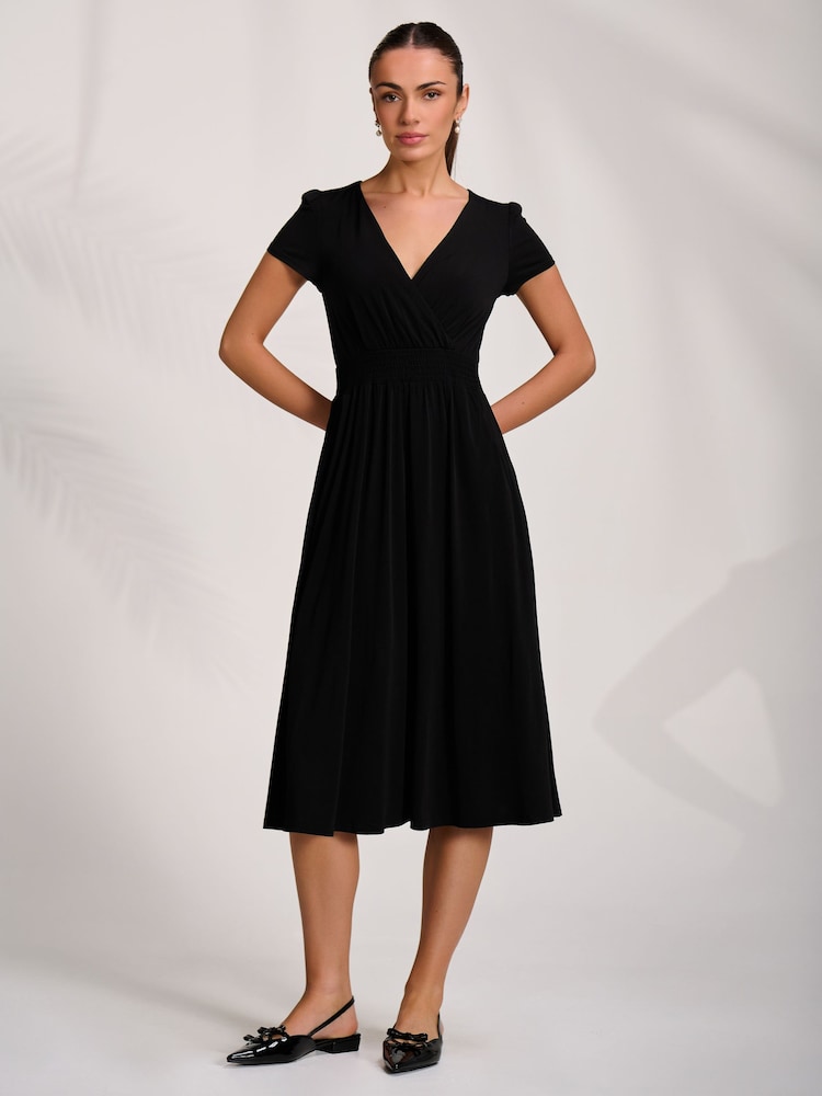 Jolie Moi Black Cap Sleeve Printed Jersey Midaxi Dress - Image 6 of 6