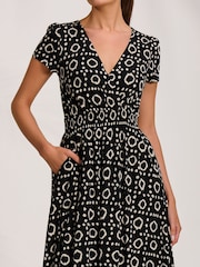Jolie Moi Black Cap Sleeve Printed Jersey Midaxi Dress - Image 3 of 6