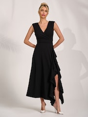 Jolie Moi Frill Detail Wrap Sleeveless Midaxi Dress - Imaginea 4 din 6