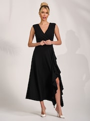 Jolie Moi Frill Detail Wrap Sleeveless Midaxi Dress - Imaginea 5 din 6