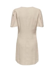 JDY Natural Linen Mix Mini Shirt Dress - Image 6 of 6