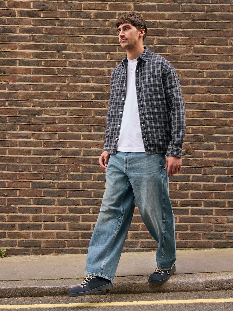Light Blue Balloon Fit Jeans - Image 1 of 6 Light Blue Balloon Fit Jeans - Image 1 of 6
