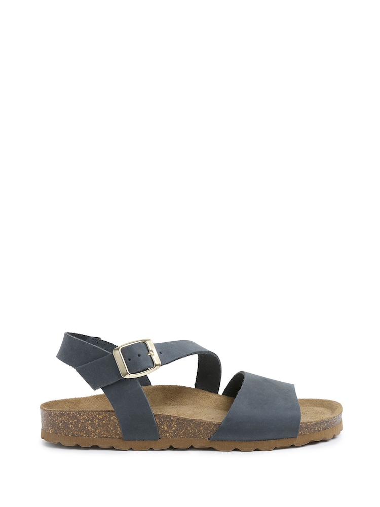 Celtic & Co. Aysmetric Strap Blue Sandals - Image 1 of 7 Celtic & Co. Aysmetric Strap Blue Sandals - Image 1 of 7