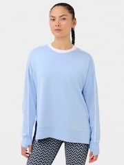 Sweaty Betty Blue After Class Longline Piped Sweatshirt - Image 4 of 7