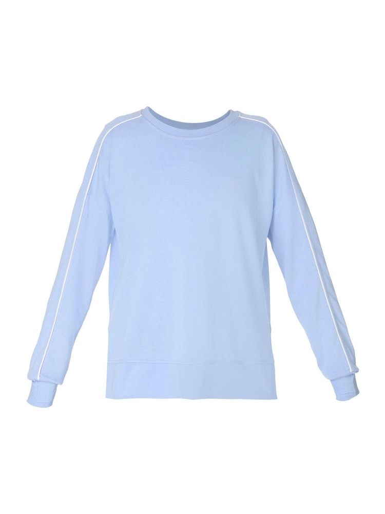 Sweaty Betty Blue After Class Longline Piped Sweatshirt - Image 7 of 7