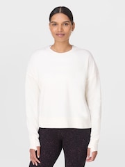 Sweaty Betty White After Class Crop Sweatshirt - Image 2 of 7