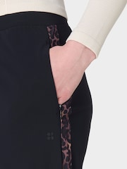Sweaty Betty Black Explorer Wide Leg Printed Side Stripe Trousers - Image 6 of 7