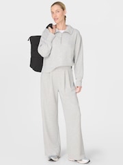 Sweaty Betty Grey Sand Wash Wide Leg Trousers - Image 1 of 6