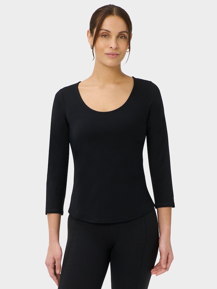 Sweaty Betty Black Ultimate Studio 3/4 Sleeve T-Shirt - Image 1 of 6 Sweaty Betty Black Ultimate Studio 3/4 Sleeve T-Shirt - Image 1 of 6